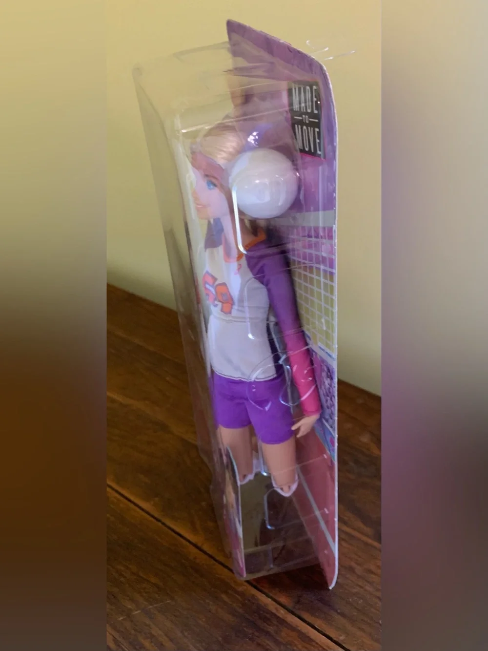 Barbie Made to Move Volleyball Doll White Purple Outfit Sporty MTM Swap Collect